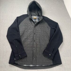 Icebreaker Merino LOFT Departure Hoodie Jacket Mens Large Black Wool Blend